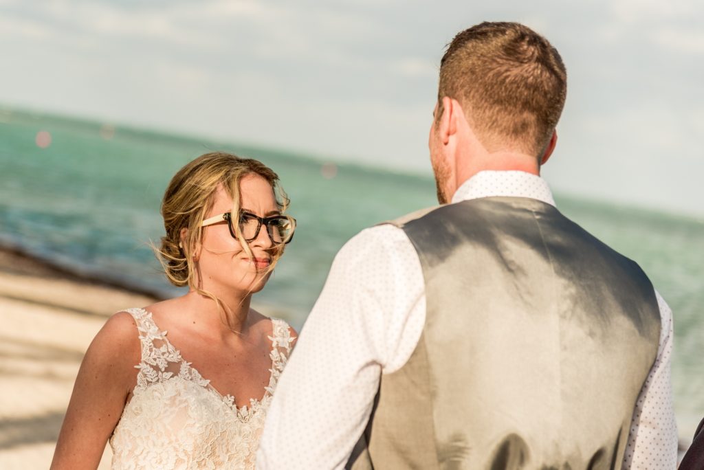 Beach wedding elopement